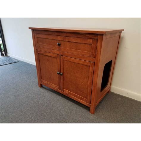 Odor Free Large or Double Cat Litter Box Cabinet with External Drawer - CatsPlay Superstore