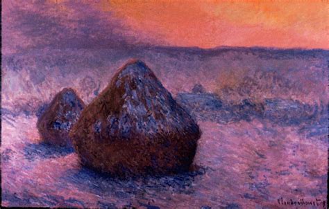 Haystacks, Setting Sun By Monet Painting by Artist - Claude Monet | Pixels