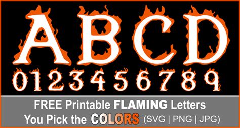 Flaming Fire Font (Letters and Alphabet Clipart in Burning Flames) – DIY Projects, Patterns ...