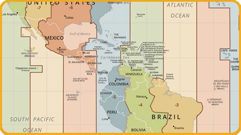 Caribbean Time Zone Map ️