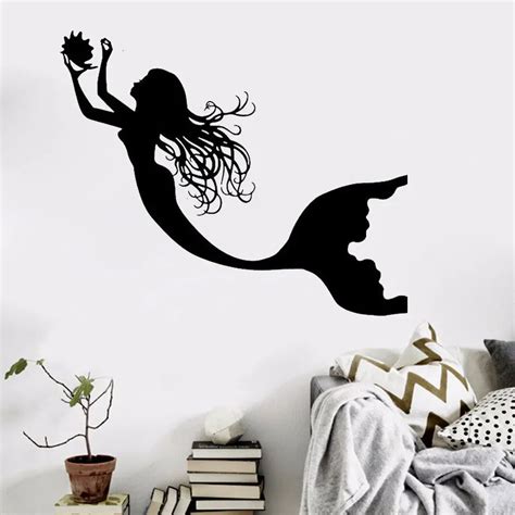 Mermaid Wall Decal Art Decor Nursery Sticker wall art mermaid wall ...