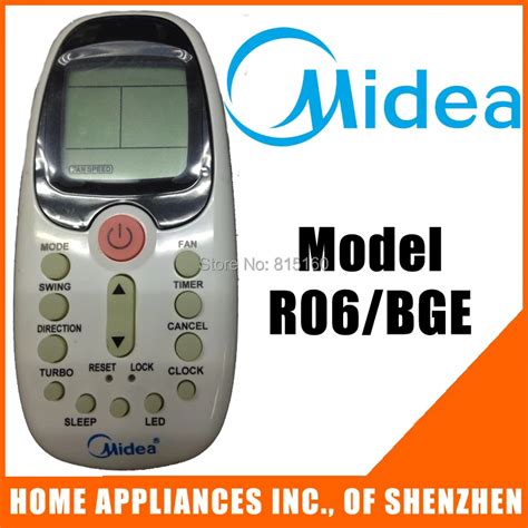 Midea Remote Control Midea Air Conditioner R06/BGE Split And Portable ...