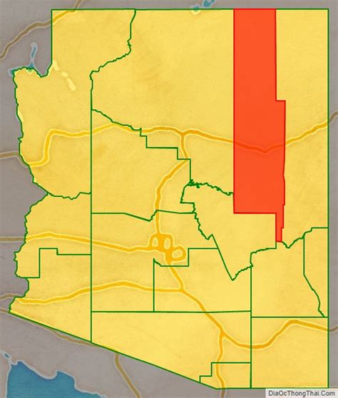 Map of Navajo County, Arizona - Thong Thai Real