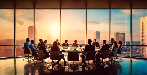 Premium Photo | Business meeting at a large table in a bright office ...