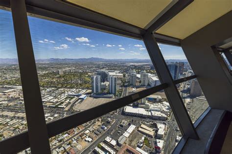 Beautiful View from Above on Las Vegas from Window of Observation Deck ...