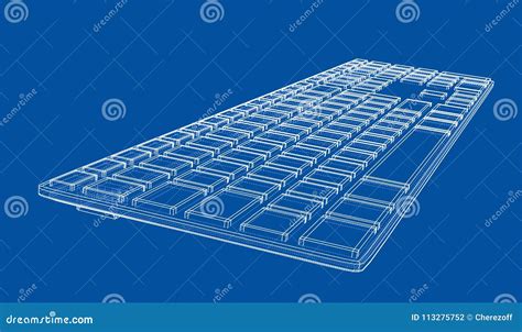 Computer keyboard outline stock vector. Illustration of control - 113275752