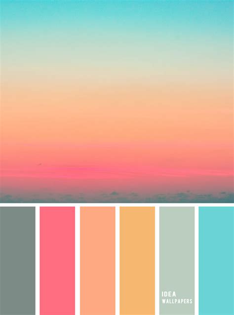 Pink Peach Blue sky inspired color palette, peach color combination