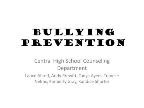 PPT - Bullying Prevention PowerPoint Presentation, free download - ID ...