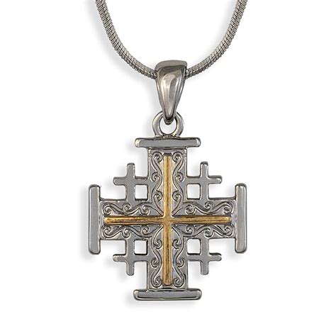 Jerusalem Cross Necklace #27 - Silver | Perry Stone Ministries