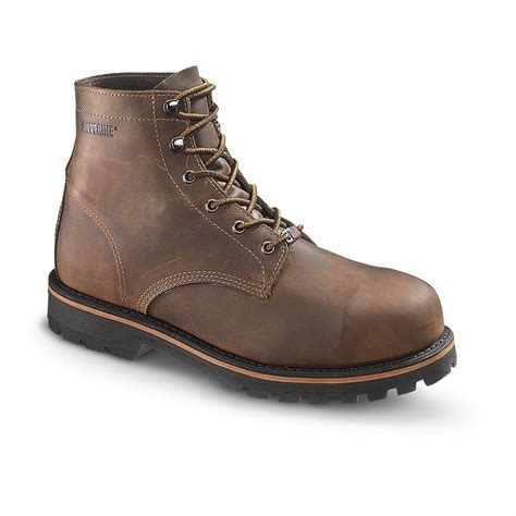 Men's Wolverine® Plainsman 6" Work Boots, Brown - 282657, Work Boots at ...