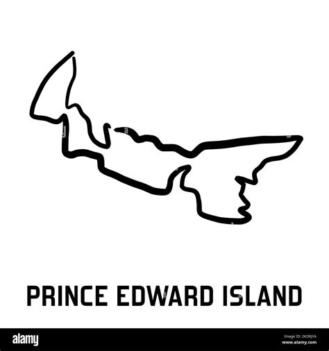 Prince Edward Island map outline - smooth simple hand-drawn Canadian ...