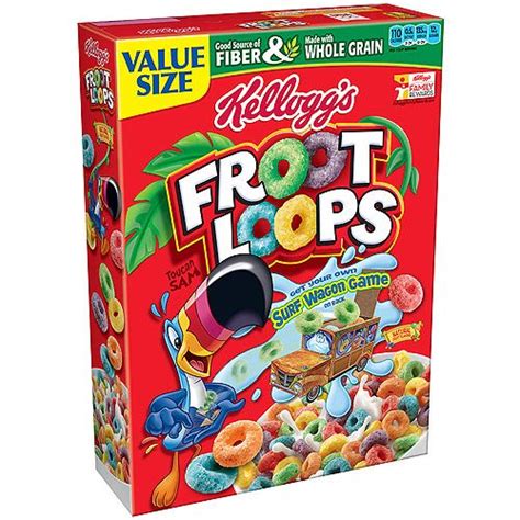 Kellogg's Froot Loops Original Cold Breakfast Cereal, Family Size, 19.4 ...