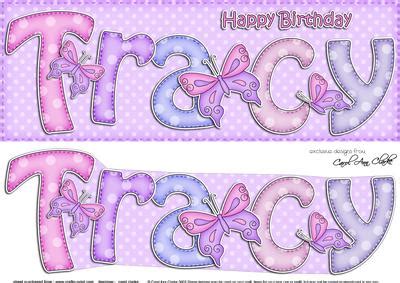 Large Dl Happy Birthday Tracy Quick Card & 3D Decoupage - CUP431271_359 | Craftsuprint