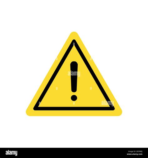 Yellow triangle with exclamation mark. Allert icon. Road warning sign. Attention hazard symbol ...