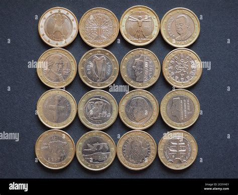 Euro coins of many countries Stock Photo - Alamy