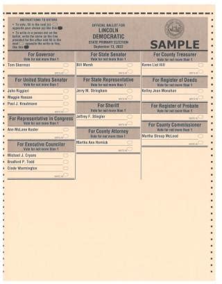 State Primary Sample Ballots | Lincoln NH