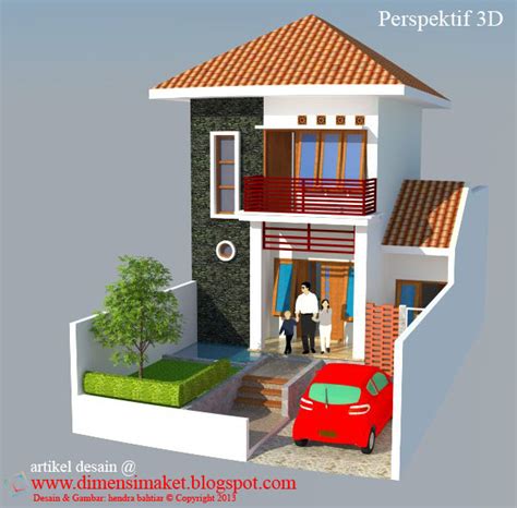 Desain Rumah 004: Desain Gambar Rumah Tinggal 2 lantai di lahan 7x15 m