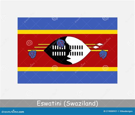 National Flag of Eswatini. Swaziland Country Flag. Kingdom of Eswatini ...