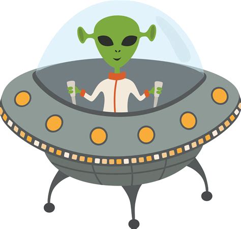 Cartoon Alien in Flying Saucer 20124352 Vector Art at Vecteezy