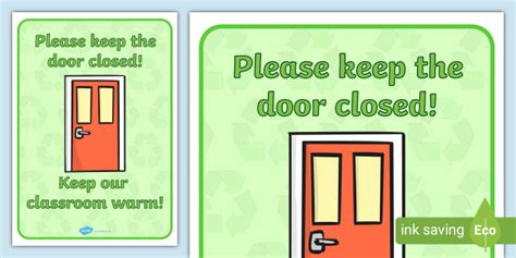 Please Close the Door Display Sign