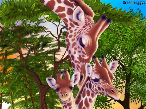 GIRAFFE FAMILY, ART, GIRAFFES, THREE, CREATION HD wallpaper | Pxfuel