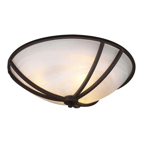 PLC Lighting 3-Light Ceiling Oil Rubbed Bronze Flush Mount with Marbleized Glass-CLI-HD14864ORB ...