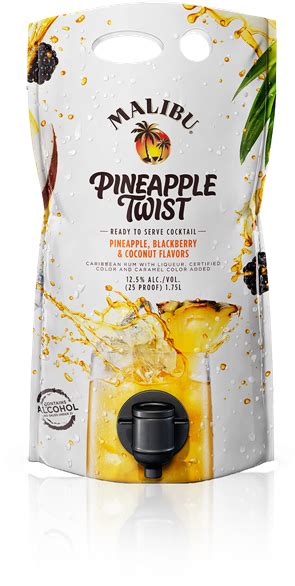 Malibu Pineapple Twist - Malibu Pineapple Cans (500x640), Png Download