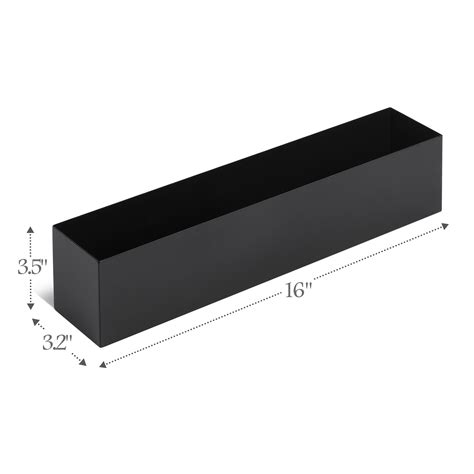 Black Stainless Steel Rectangular Planter - 16" | DR&Co