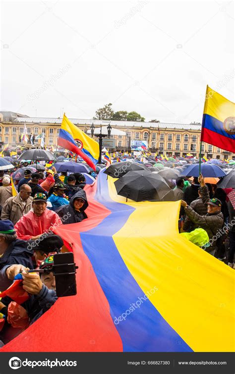 Bogota Colombia July 2023 Peaceful Protest Members Active Reserve ...