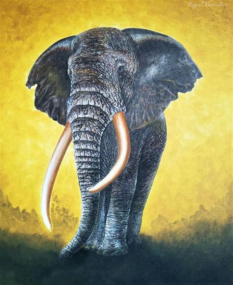 Thai Paintings | Original Art For Sale Online Elephant Painting, Elephant Art, Original Art For ...