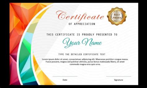 Top Powerpoint Award Certificate Template | Sparklingstemware