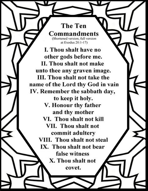 The Ten Commandments Worksheets