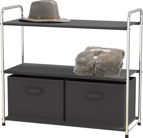 Amazon.com: Simple Houseware 3-Tier Closet Storage with 2 Drawers, Dark Grey : Home & Kitchen