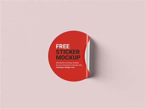 Free round sticker mockup - Mockups Design