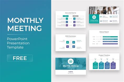 Monthly Meeting Free PowerPoint Template