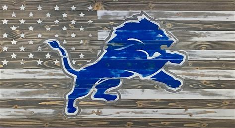 Detroit Lions Grit Sign Football Fan Distressed Flag Sports - Etsy