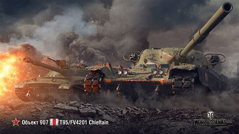 HD wallpaper: WoT, World of Tanks, Wargaming, Chieftain, Object 907, T95/FV4201 | Wallpaper Flare