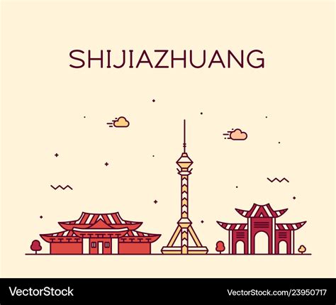 Shijiazhuang skyline hebei province china a Vector Image