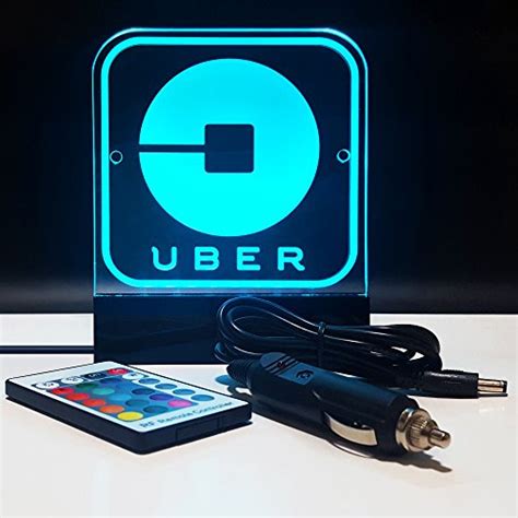 LED Uber Sign for Car – Acrylic Decal Glow Logo, Light Up 16 Colors ...