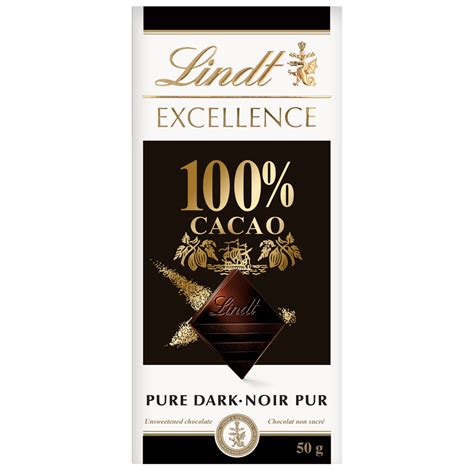 Lindt Excellence 100% Cacao Bar 50g – Lindt Chocolate Canada