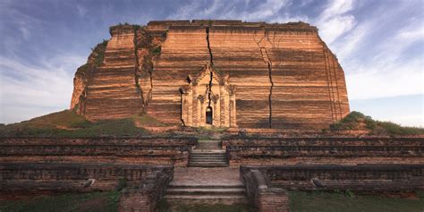 Unfinished Mingun Pahtodawgyi Pagoda in the Evening, Mingun, Myanmar