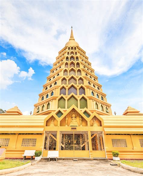 Pagoda In Blue Sky Buddha Traditional Emerald Photo Background And ...