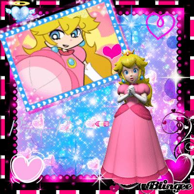 Princess Peach hearts pink & blue Picture #132506271 | Blingee.com