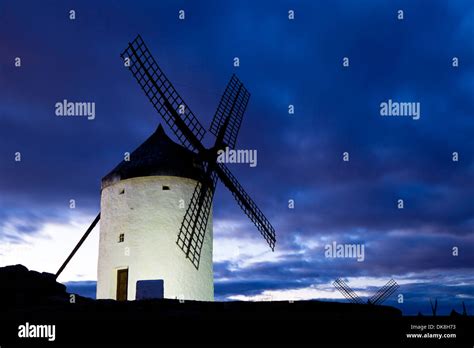 Typical windmills of Region of Castilla la Mancha Stock Photo - Alamy