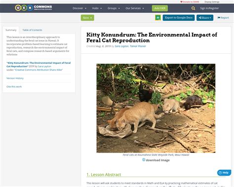 Kitty Konundrum: The Environmental Impact of Feral Cat Reproduction | OER Commons