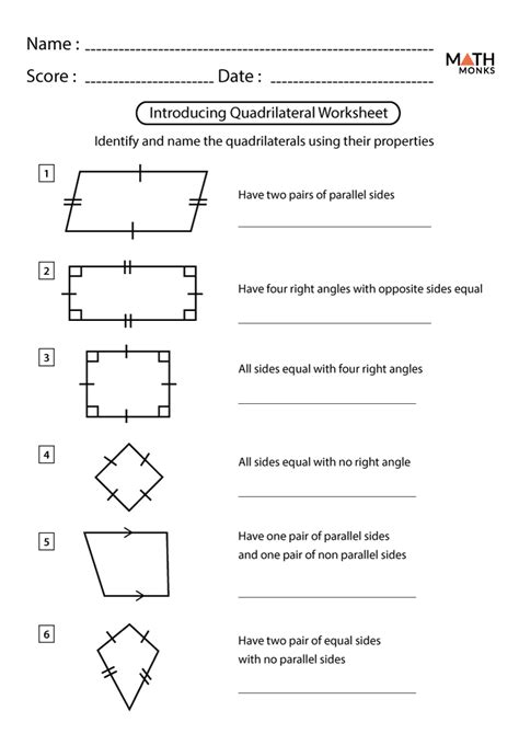 Properties Of Quadrilaterals Worksheet Kuta