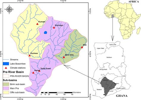 | Map of the Pra River Basin. | Download Scientific Diagram