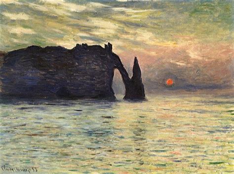 The Manneport, Cliff at Etretat, Sunset, 1883 - Claude Monet - WikiArt.org