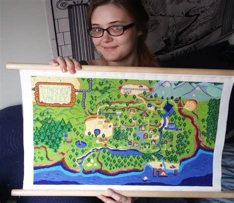 Finished this cross stitch Stardew Valley map today! : StardewValley ...