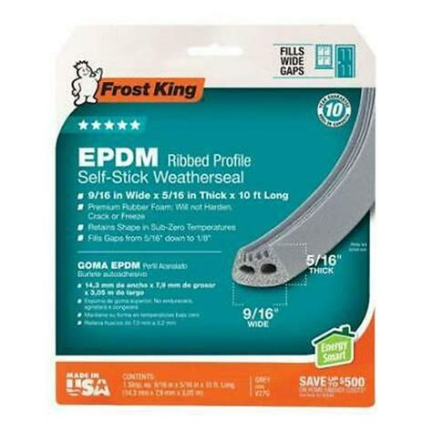 2PK Frost King Gray EPDM Rubber Foam Weather Stripping Tape For Doors ...